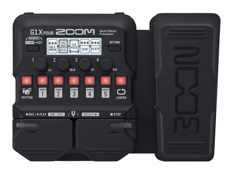 ZOOM معالج تأثيرات متعدد G1X Four مع دواسة تعبير بدون محول (أسود) - Image 1