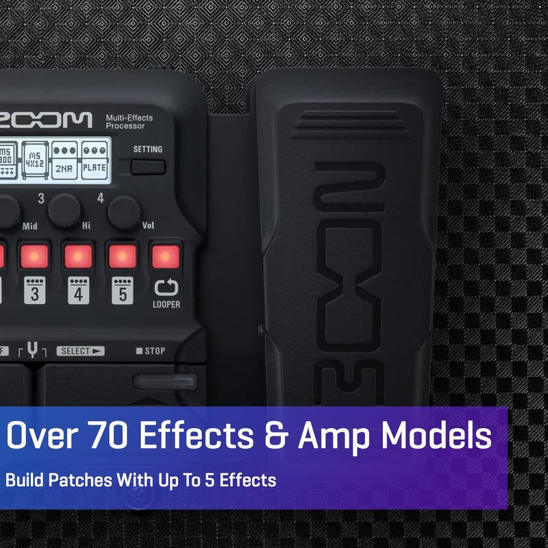 ZOOM معالج تأثيرات متعدد G1X Four مع دواسة تعبير بدون محول (أسود) - Image 3