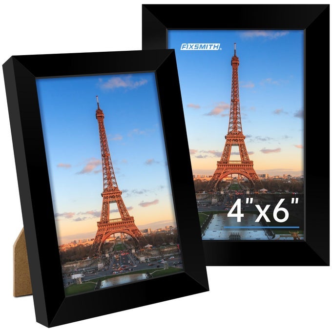 4X6 PICTURE FRAME BLACK PHOTO FRAMES WITH HD PLEXIGLASS FOR WALL HANGING OR TABLETOP DISPLAY 2 PACK
