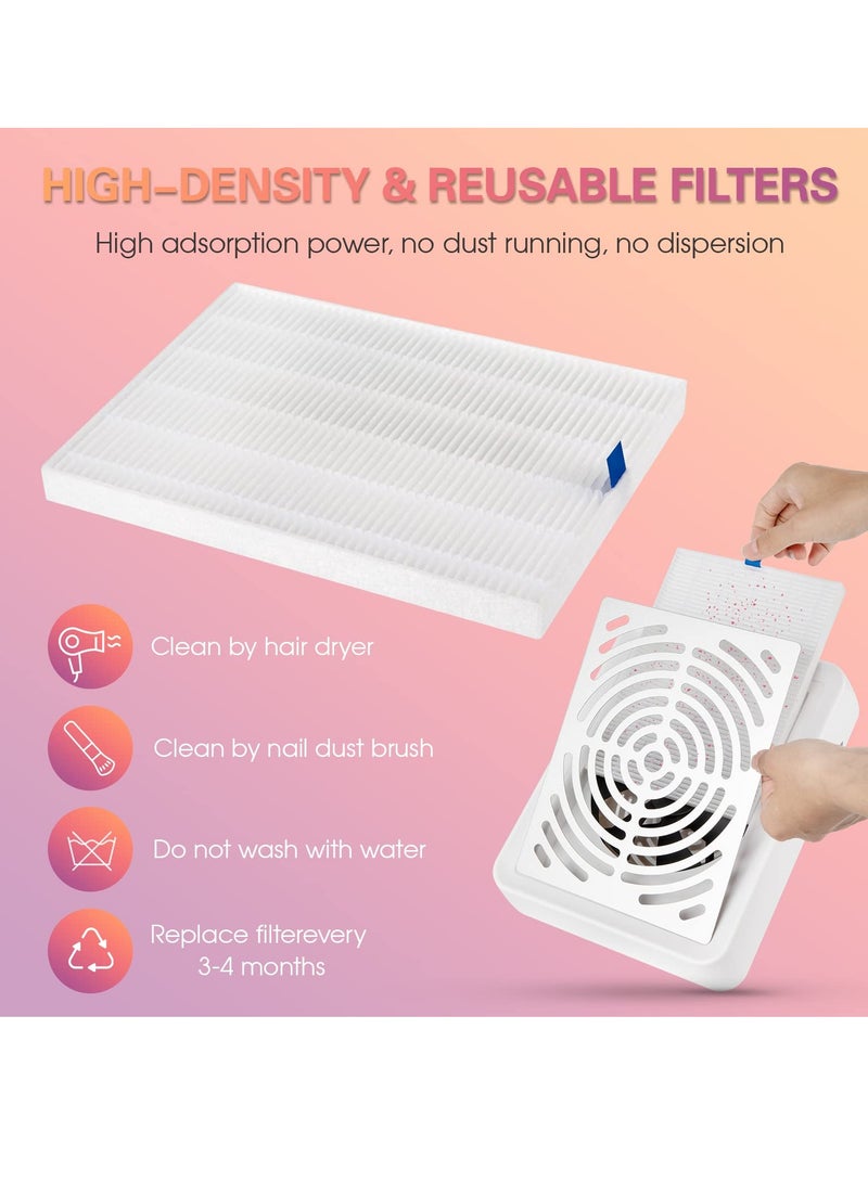 SYOSI Nail Dust Collector, 40W Nail Dust Collector with Lamp for Clean & Stylish Nails, Electric Dust Suction Machine for Nail- for Nail Studio Salon & Home Use - Image 4