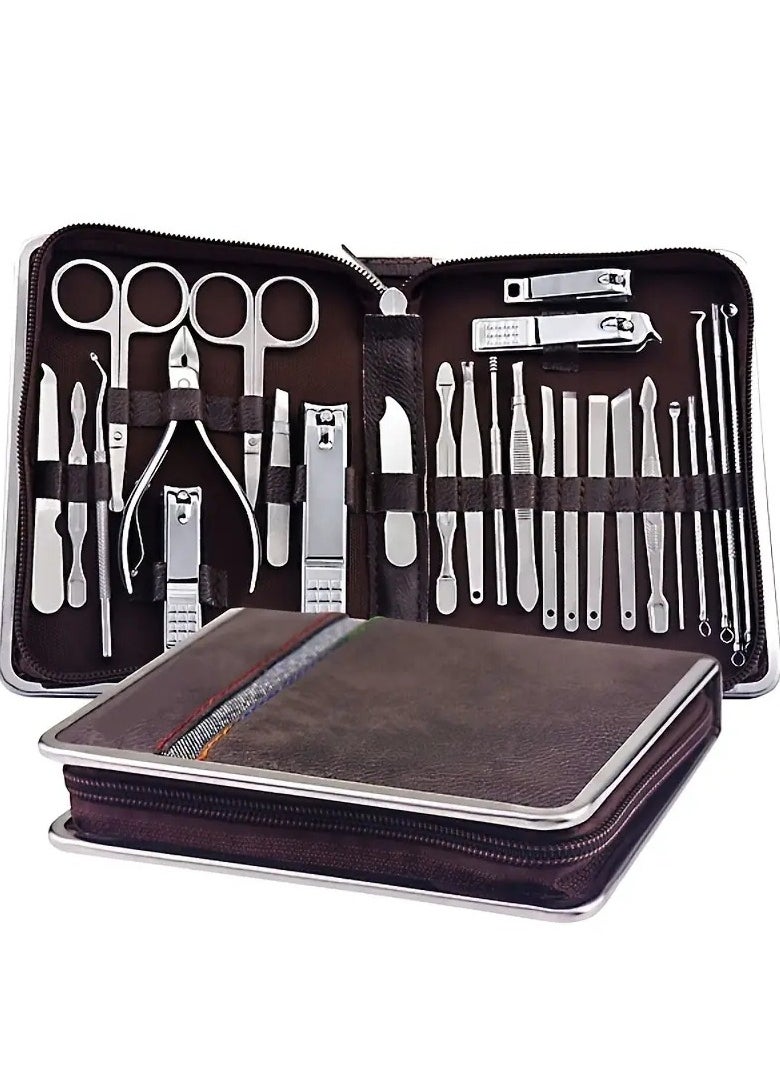 ORiTi Piece Set Stainless Steel Nail Clippers Set Household Nail Cutter Suit With Box Trimmer Grooming Manicure Pedicure Nail Tools  - Image 1