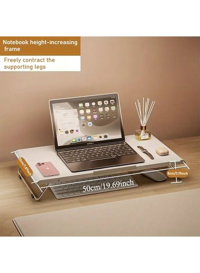 Single Layer Office Desk Organizer with Monitor Stand and Keyboard Holder 19 69 Inch - Image 3