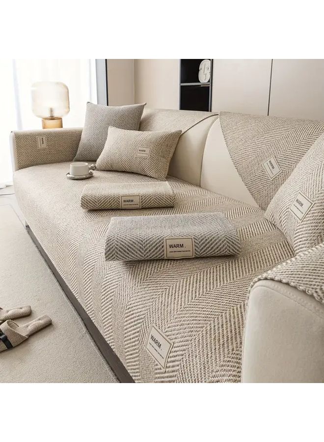 Non Slip Sofa Cover Dark Gray 90x210 Heavy Duty Polyester Pet Friendly Machine Washable - Image 3