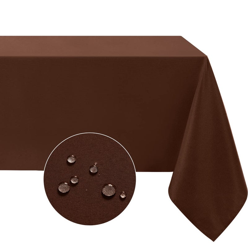 Softalker Rectangle Tablecloth Waterproof  Stain Resistant Table Cloths Wrinkle Free Fabric Washable 210GSM Polyester Table Cover for DiningPartyOutdoor  52 x 70 inchChocolate