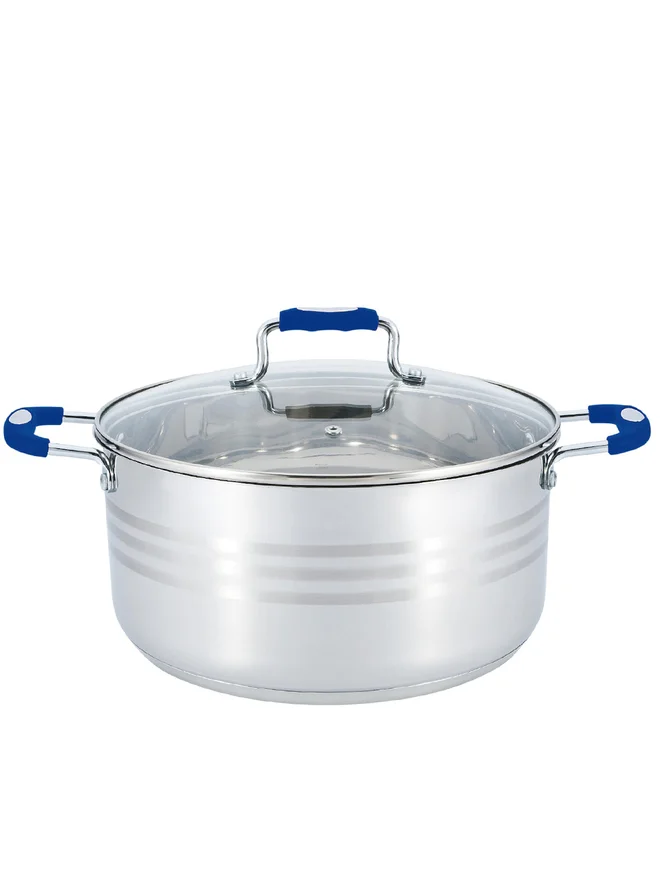 ويلسون ويلسون قدر ستانلس ستيل فضي بمقبض سيليكون سعة . لتر