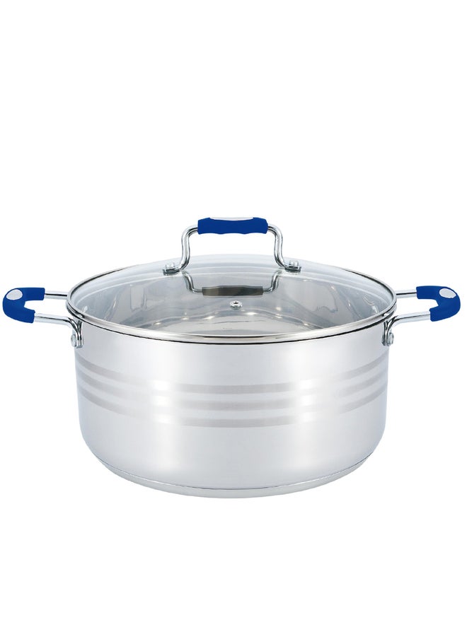 Wilson طاجن ويلسون من الفولاذ المقاوم للصدأ باللون الفضي مع مقبض سيليكون، سعة 2.5 لتر