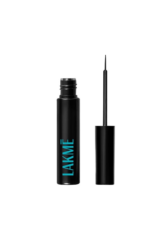 Lakme Eyeconic Liquid Eye Liner, Black, Long Lasting Matte Waterproof Liner - Smudge Proof, Transfer Proof Eye Makeup for 24 hrs, 4.5 ml - Image 1