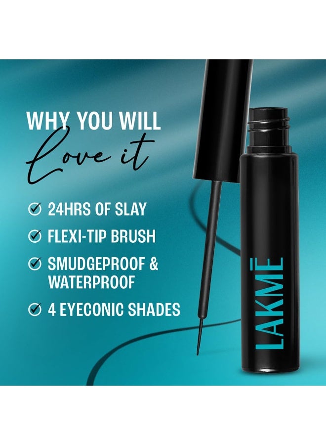 Lakme Eyeconic Liquid Eye Liner, Black, Long Lasting Matte Waterproof Liner - Smudge Proof, Transfer Proof Eye Makeup for 24 hrs, 4.5 ml - Image 5