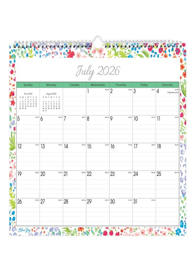 Blue Sky 2026-2027 Monthly Academic Year Wall Calendar, July 2026 - June 2027, 15" x 12", Durable Twin Wire Binding, Perfect For Home, Office And Classroom, Ditsy Dapple Light - Image 4