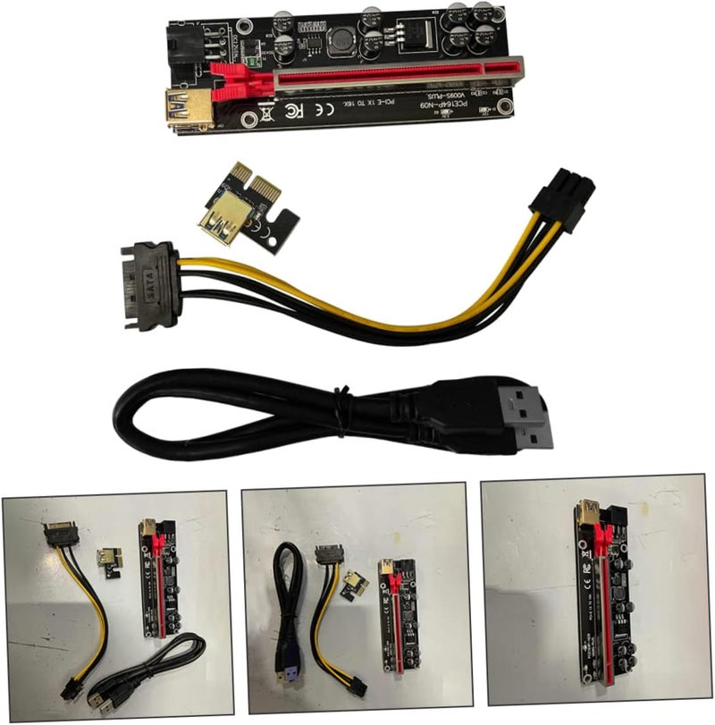 كابل تمديد جهاز التعدين من PCI-e إلى المحول، بطاقة رفع PCIe، مشبك فتحة، ضوء حالة LED، نقل بيانات سريع، ملحق كمبيوتر - Image 2