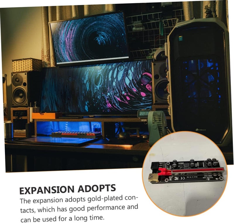 كابل تمديد جهاز التعدين من PCI-e إلى المحول، بطاقة رفع PCIe، مشبك فتحة، ضوء حالة LED، نقل بيانات سريع، ملحق كمبيوتر - Image 4
