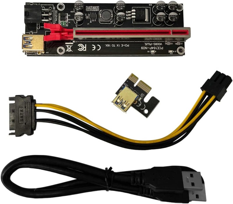 كابل تمديد جهاز التعدين من PCI-e إلى المحول، بطاقة رفع PCIe، مشبك فتحة، ضوء حالة LED، نقل بيانات سريع، ملحق كمبيوتر - Image 1