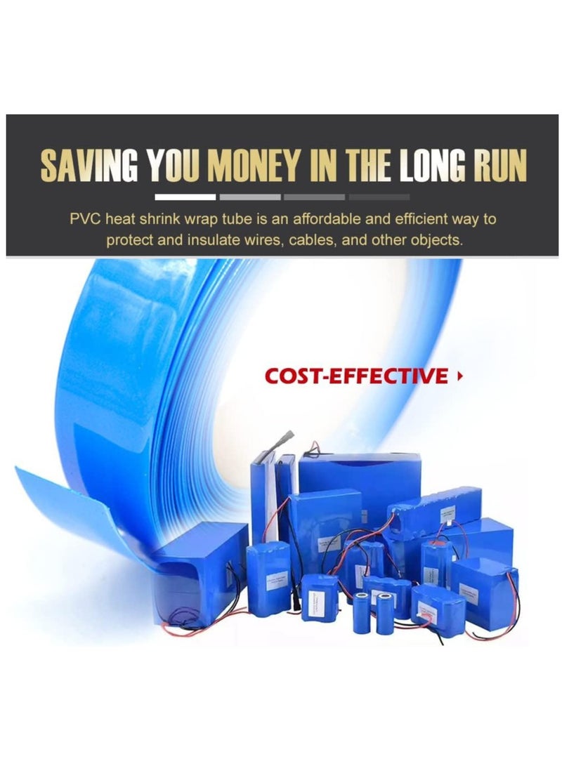 SOLARAE PVC Heat Shrink Wrap Tubing Flattening Width 3.95in(100mm) and Length 16.4ft (5m) for 18650 21700 Lithium Battery DIY Battery Packs - Image 3