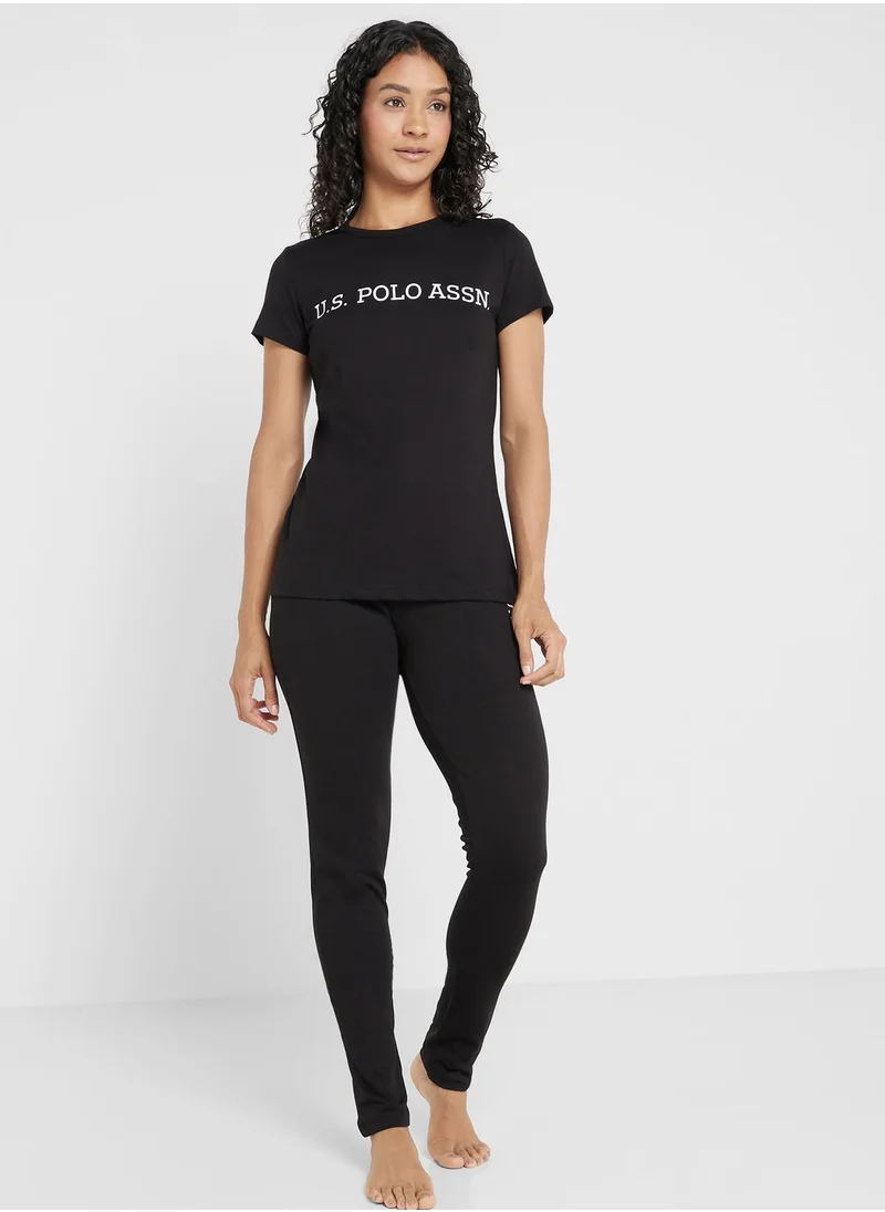 يو اس بولو اسن Logo Drawstring Sweatpants