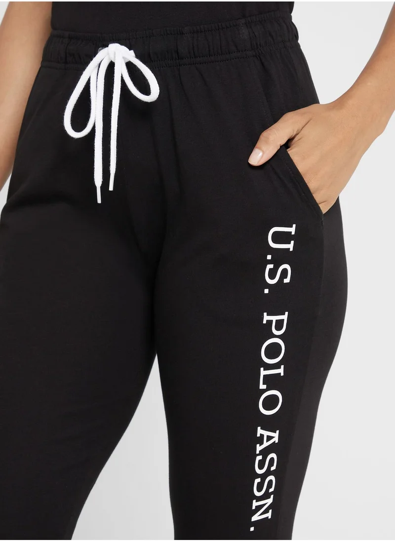 يو اس بولو اسن Logo Drawstring Sweatpants