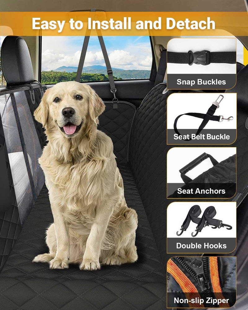 Victoper Dog Car Seat Cover, Heavy Durable Dog Seat Cover for Back Seat, 100% Waterproof Scratch Proof Nonslip Dog Hammock for Car with Side Flap, Pet Back Seat Covers Large 60" W x 64" L - Image 2