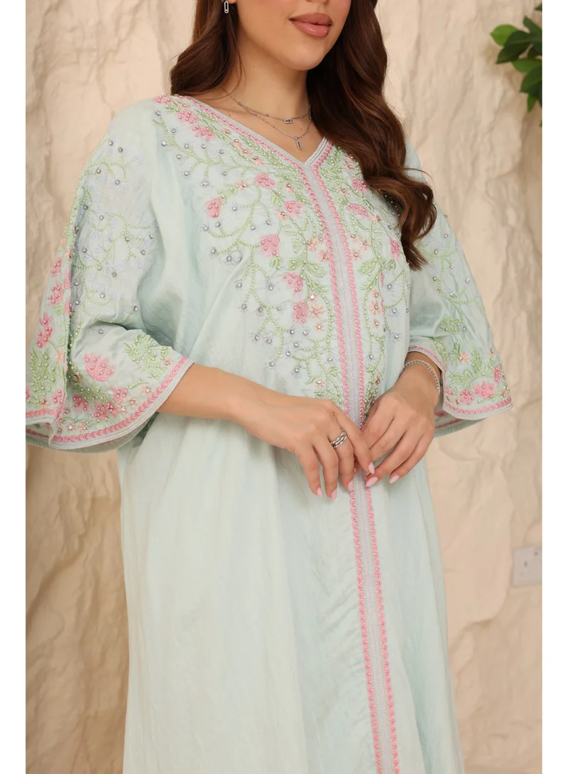 اكسا اككسا جلابية كريمة IK1101 اخضر