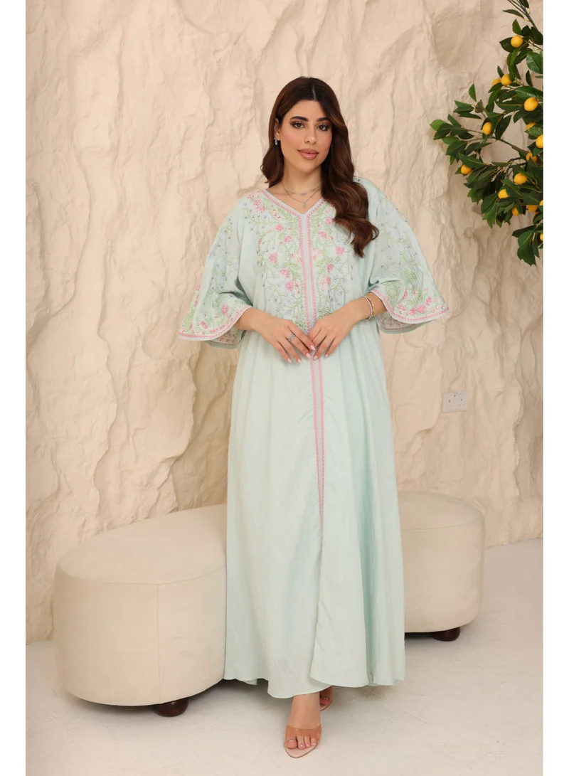 اكسا اككسا جلابية كريمة IK1101 اخضر