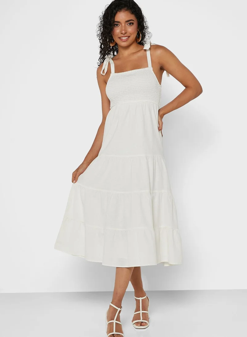 Miss Selfridge Tie Detail Ruffle Dress