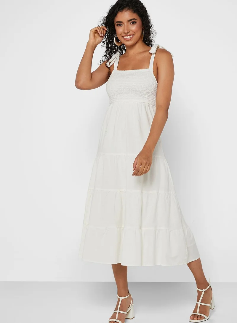 Miss Selfridge Tie Detail Ruffle Dress