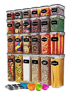 Arabest Food Storage Containers Set with Lids (24 Pack) for Kitchen and Pantry Organization - BPA Free Kitchen Canisters for Cereal, Rice, Flour & Oats - Free Marker and 24 Labels  - Image 1