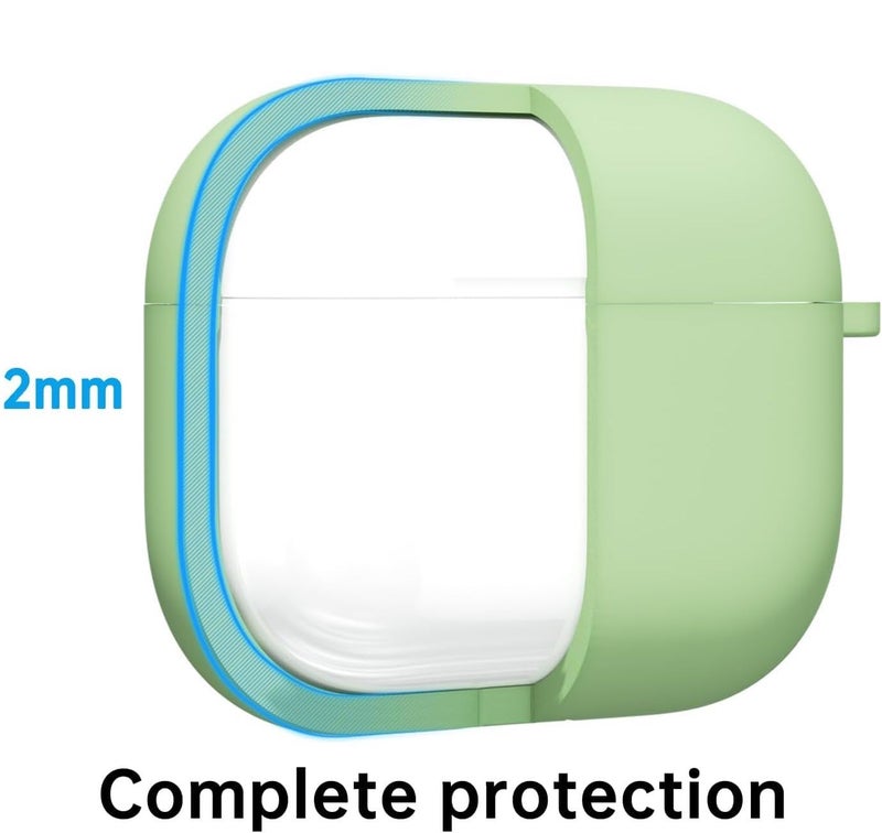Meyaar for Apple AirPods 4 ​​​​​​​Case Cover with Keychain, Soft Skin Silicone Case Cover, Full Protective Case Cover Compatible with Apple AirPods 4 Case 2024 (Mint Green) - Image 5