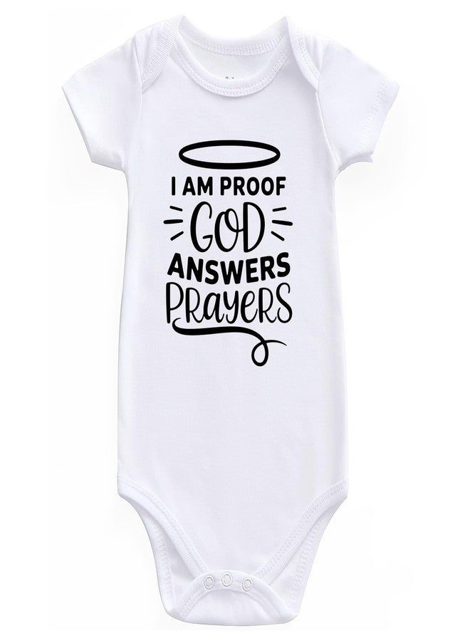 KEDFQV i am proof god answers prayers baby clothes baptism outfits for boys girl pregnancy announcement White 12-18 months - Image 1