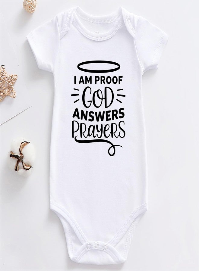 KEDFQV i am proof god answers prayers baby clothes baptism outfits for boys girl pregnancy announcement White 12-18 months - Image 2