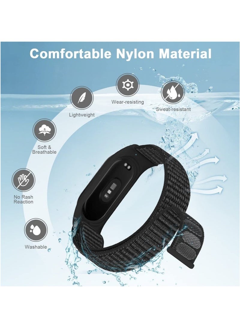 HablTech Nylon Strap Compatible with Xiaomi Mi Band 7 6 5 4 3 Soft Adjustable Band Black for Men Women Daily Wear Replacement Wristband - Image 5