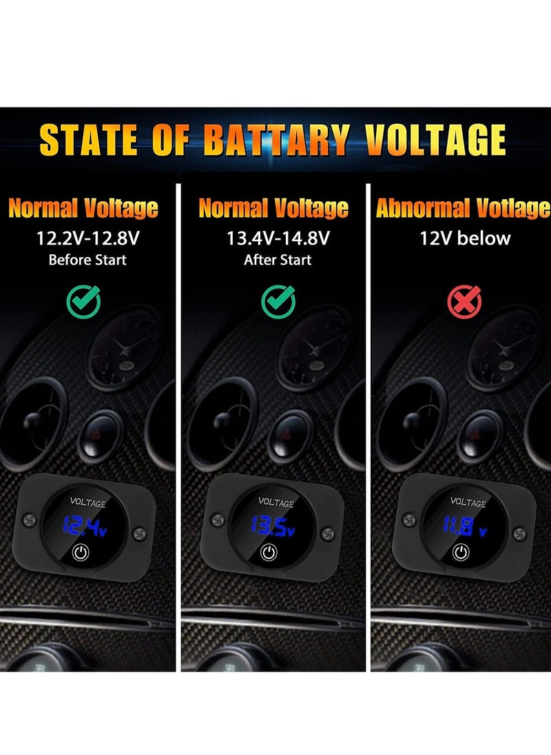 Generic 12V Voltage Gauge with Touch Switch Digital Display, Volt Gauge, 12V/24V Car Voltmeter LED Digital Display, Waterproof Voltmeter Panel for Boat,Marine,Vehicle,Motorcycle,Truck,Car(Upgraded)  - Image 1