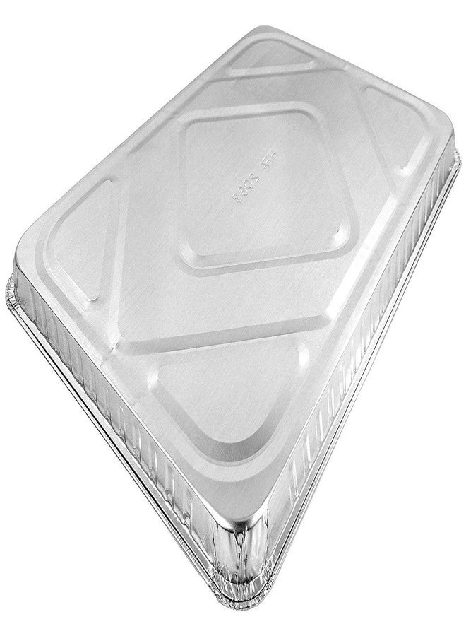 PACTOGO Half 1/2 Size Sheet Cake Aluminum Foil Pan w/Clear Low Dome Lid 17.1" L x 12.3" W x 1.25" D (Pack of 10 Sets) - Image 5