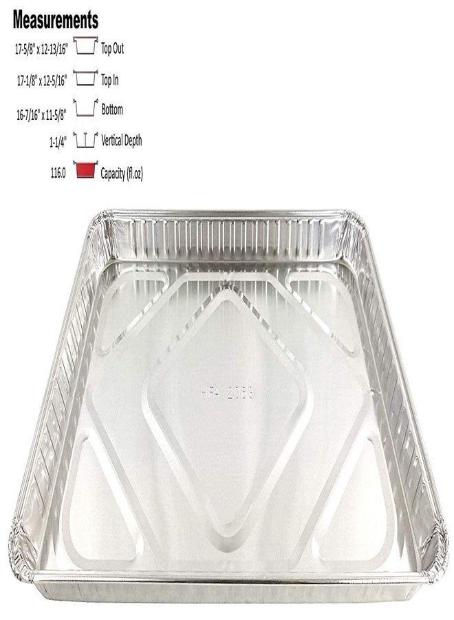 PACTOGO Half 1/2 Size Sheet Cake Aluminum Foil Pan w/Clear Low Dome Lid 17.1" L x 12.3" W x 1.25" D (Pack of 10 Sets) - Image 3