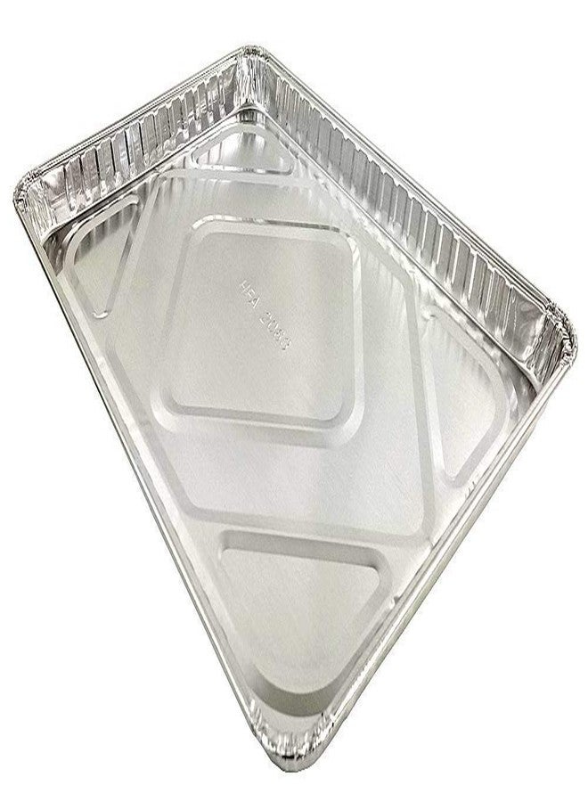 PACTOGO Half 1/2 Size Sheet Cake Aluminum Foil Pan w/Clear Low Dome Lid 17.1" L x 12.3" W x 1.25" D (Pack of 10 Sets) - Image 4