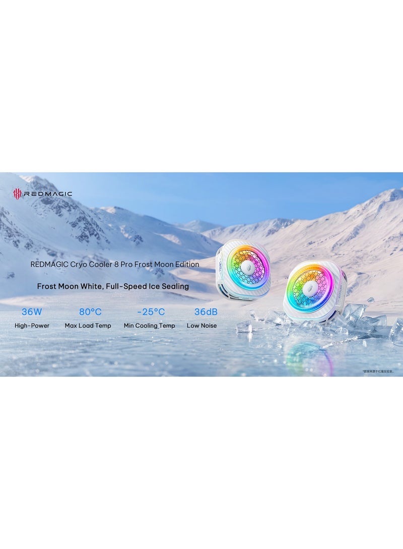 ريد ماجيك مبرد ألعاب احترافي REDMAGIC Cryo Cooler 8 Pro بتقنية تبريد TEC متقدمة وقدرة 36W – أداء فائق حتى -25°C مع تحكم ذكي وRGB لتثبيت الفريمات ومنع السخونة اللون ابيض - Image 3