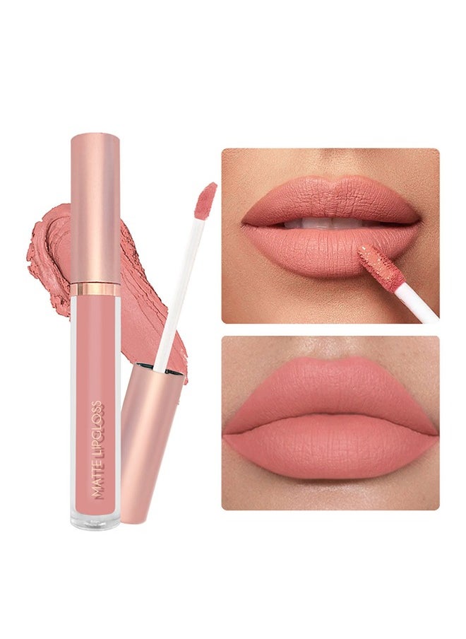 Julystar - 3Pcs Nude Pink Dark Red Matte Liquid Lipstick Makeup Sets Permanent Lip Stain Set Long Lasting 24 Hours Waterproof Mate 24 Horas Originales #B - Image 1