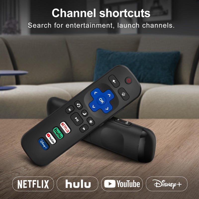 Acoyer (Pack of 2) Replacement Remote Control Only for Roku TV, Compatible for TCL Roku/Hisense Roku/Onn Roku/Sharp Roku/Element Roku/Westinghouse Roku/Philips Roku Smart TVs (Not for Roku Stick and Box) - Image 5