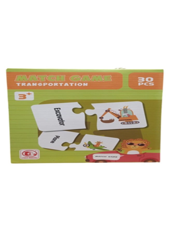 PUZZLES  Match Game - Transportation 30PCS