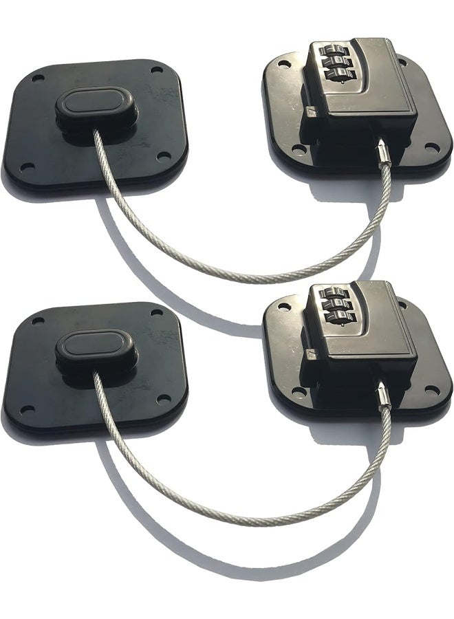 يأيا Baby Proofing Cabinet Lock with Large Adhesive Plates, No Screw No Drill Door Locks for Kids Safety, Keyless Child Safety Strap Locks, Drawer Locks, Fridge Lock Combination - Image 1