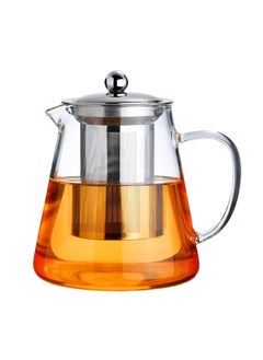 Clear Glass Teapot with Infuser, Round Shape Infuser Tea Pot, Heat-Resistant Borosilicate Glass Strainer Teapot, Stovetop Safe Tea Maker（750ML)