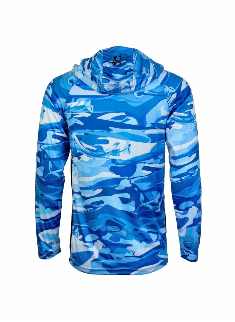 BOB MARLIN - Marlin Upf50 Long Sleeve Performance Hoody Blue Storm - Image 1