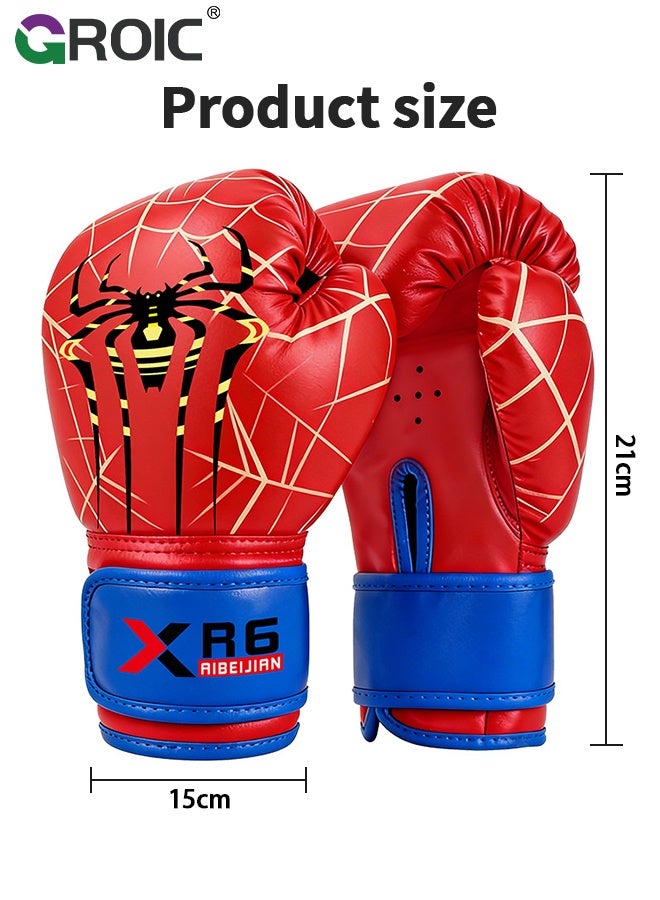 GROIC 6OZ Youth Boxing Gloves for Kids with Padded Protection and Wrist Support, Durable Engineered Leather Kids Boxing Gloves for Sparring, Muay Thai and Boxing - Image 4
