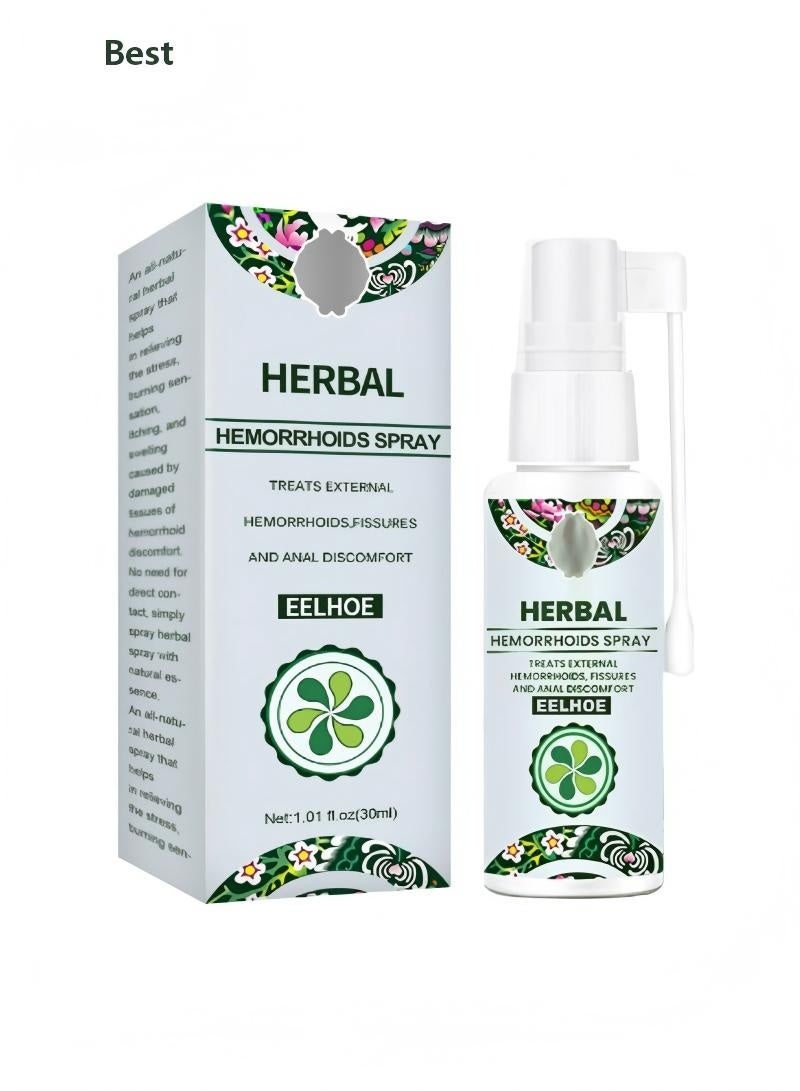 Best Natural Herbal Hemorrhoids Spray | for External & Internal Use | 100% Natural Plant Extracts | Soothes Discomfort - Image 1