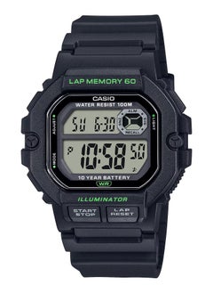 CASIO Water Resistant Resin Band Digital Wrist Watch WS-1400H-1AVDF - 44 mm - Black 