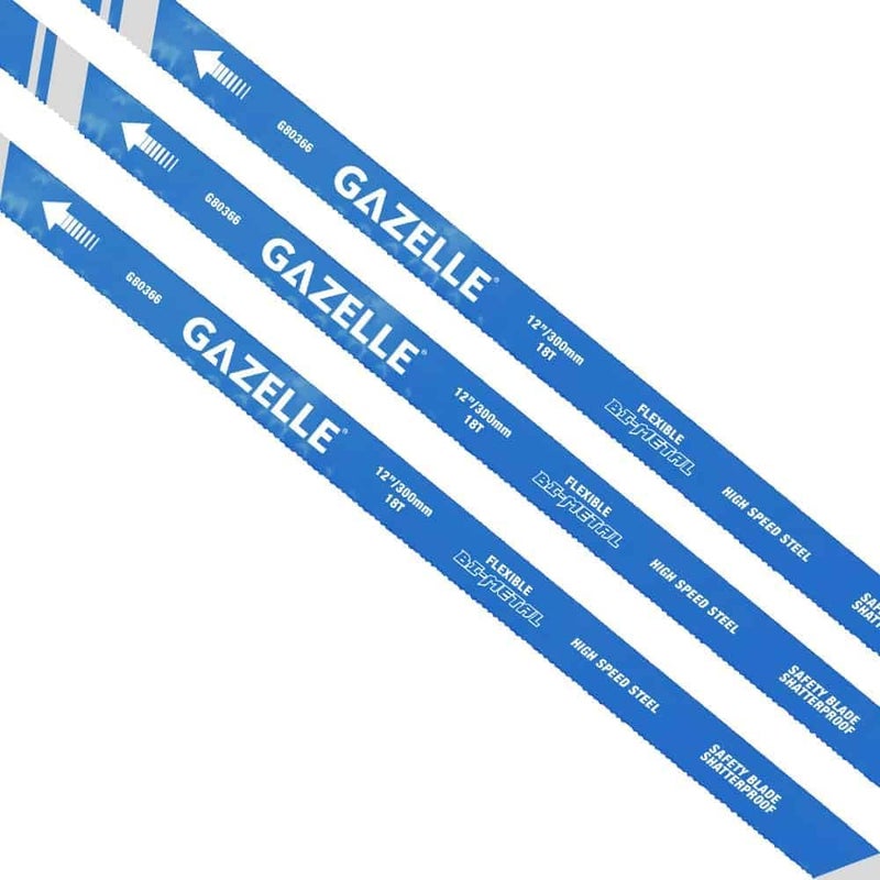 Gazelle 18T x 12 In. Bimetal HSS Hacksaw Blades - 100 Pieces - Image 5