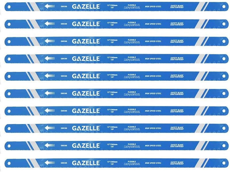 Gazelle 18T x 12 In. Bimetal HSS Hacksaw Blades - 100 Pieces - Image 1