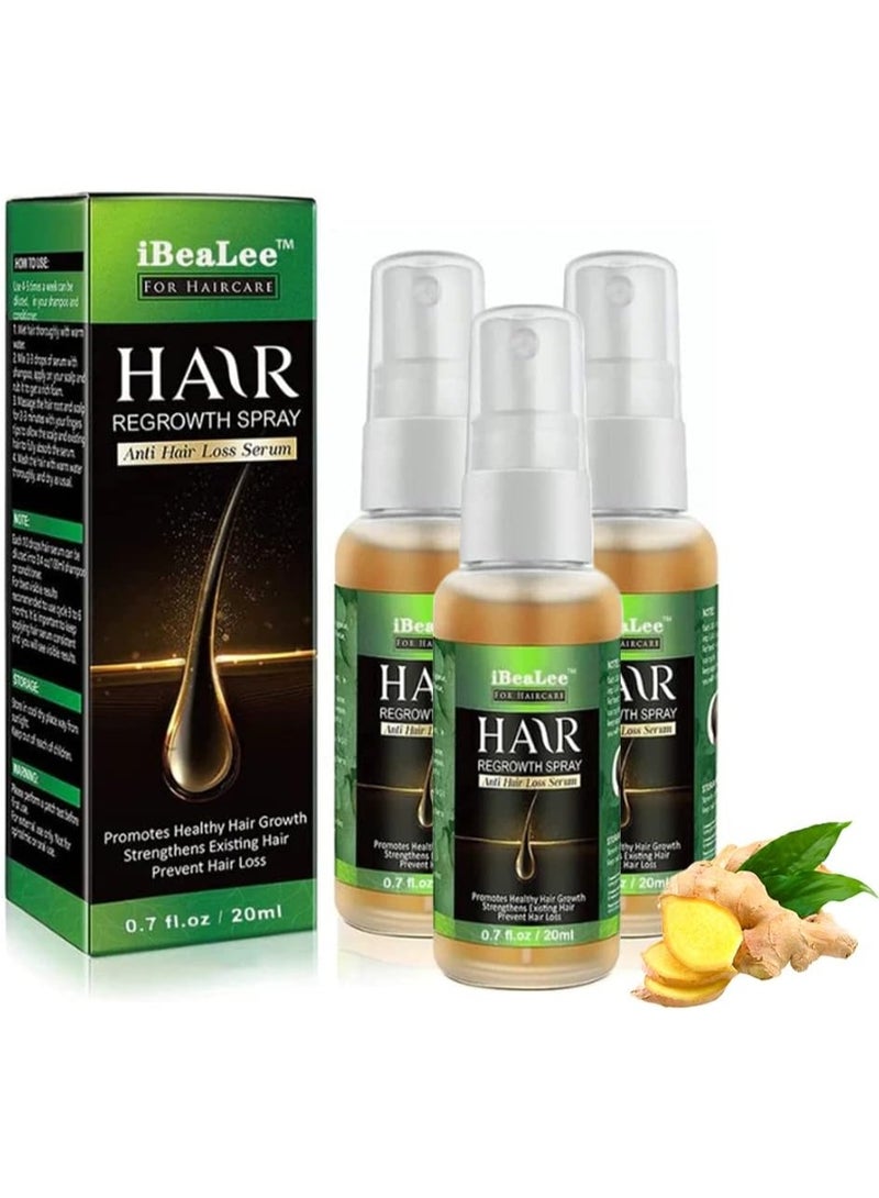 iBeaLee Hair Growth Booster Serum, iBeaLee Hair Regrowth spray, iBeaLee Hair Growth Essential Oils, Anti Hair Loss Serum, for Hair Care (3PCS) - Image 1