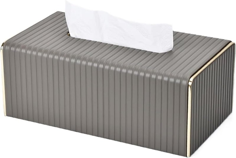 رمادي داكن مخطط ذهبي صندوق مناديل إبداعي تصميم فندقي لغرفة المعيشة مكتب زينة منزلية - Image 1