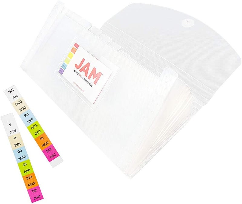 JAM Paper Clear 13-Pocket Expanding File with Button and String Closure - Image 5