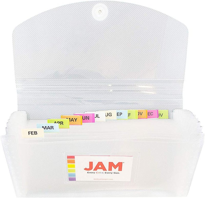 JAM Paper Clear 13-Pocket Expanding File with Button and String Closure - Image 4