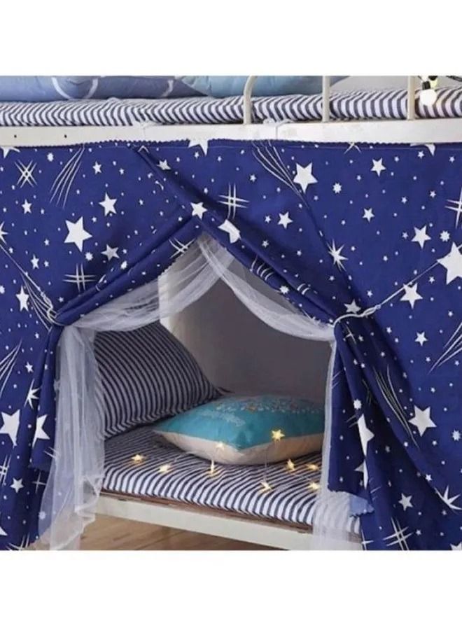 Bluejw White Star Designed Lower Deck Curtain Cotton Blend Blue/White  - Image 2